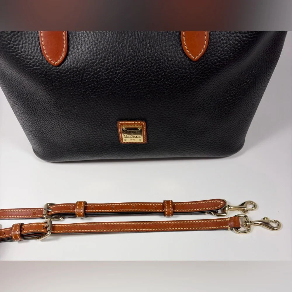 Dooney and Bourke Black Pebble Grain Leather Tote Crossbody Bag EUC - Picture 7 of 15